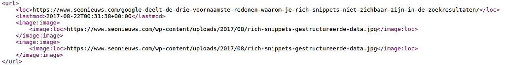 lastmod veld in sitemap voorbeeld