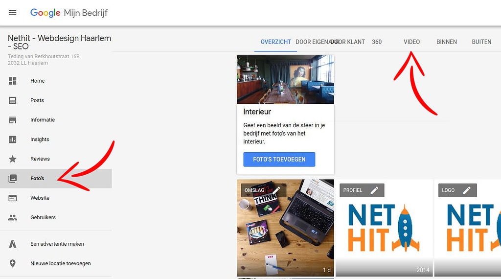 Google Mijn Bedrijf Video Toevoegen