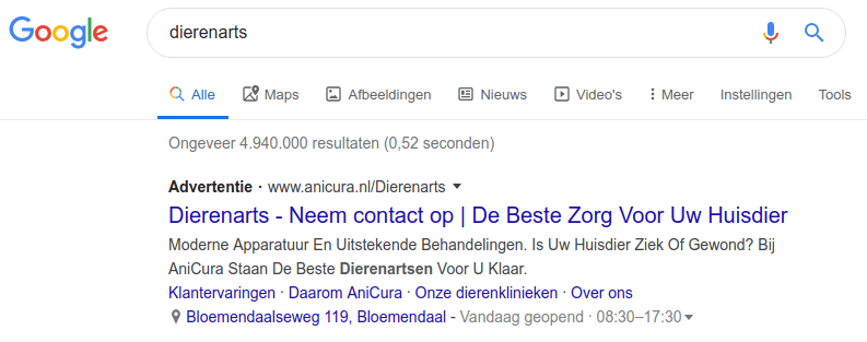 Google wijzigt kleur advertentielabel