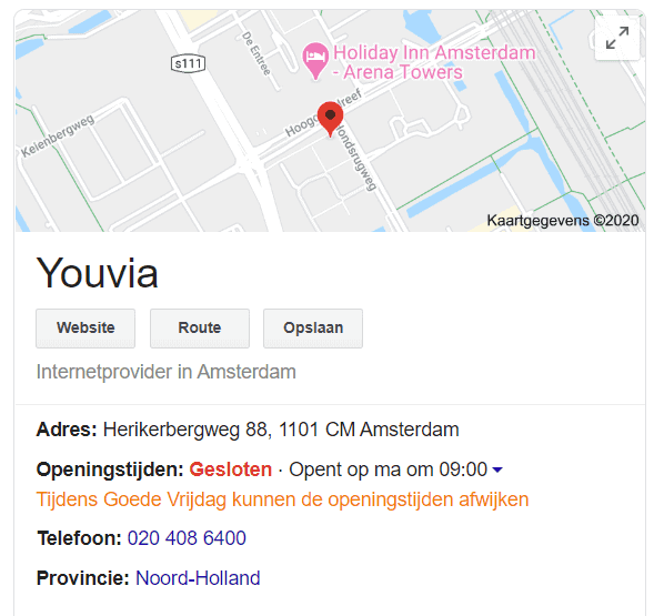 Youvia Amsterdam heeft hetzelfde adres als DTG Amsterdam.